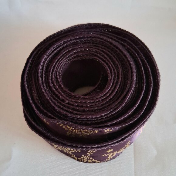 Lot of 3 Vintage Purple And Gold Ribbon Rolls - Picture 10 of 10